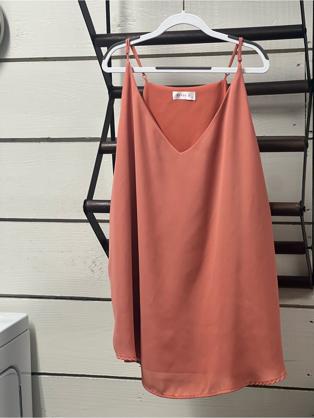 Evera B. V-Neck Spaghetti Strap Cami in Coral